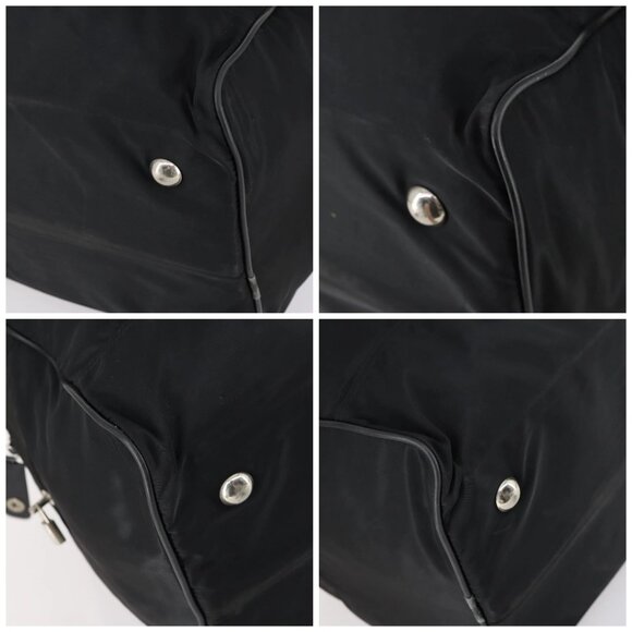 PRADA Boston Bag Nylon Black Silver Auth 144179 - Picture 14 of 16